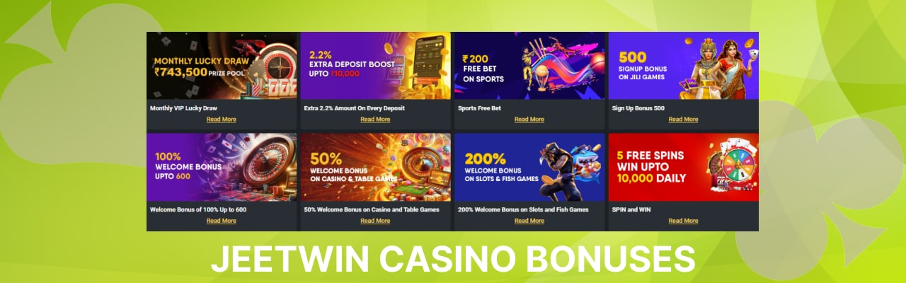 Jeetwin casino bonuses