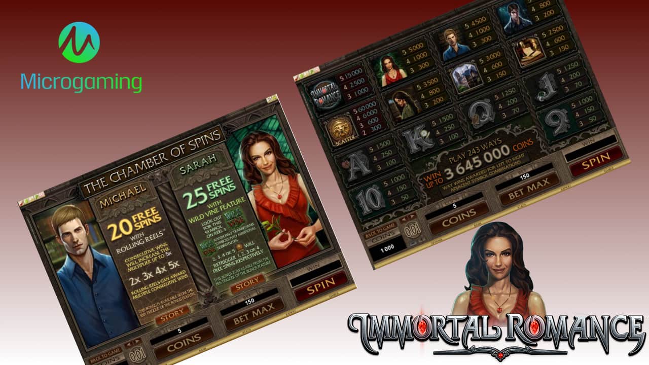 Immortal Romance slot game free spins feature