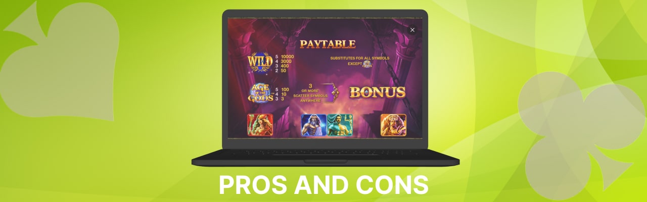 Pros and cons of age of the gods slot