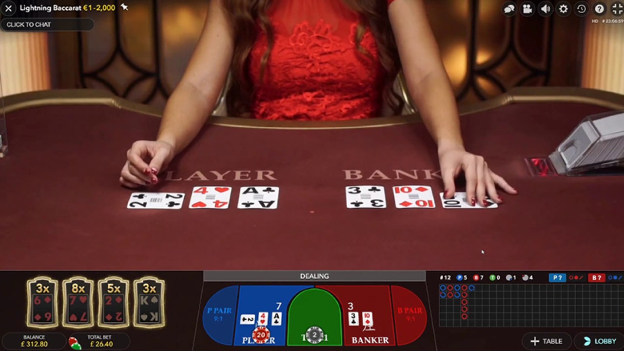 Lightning baccarat online