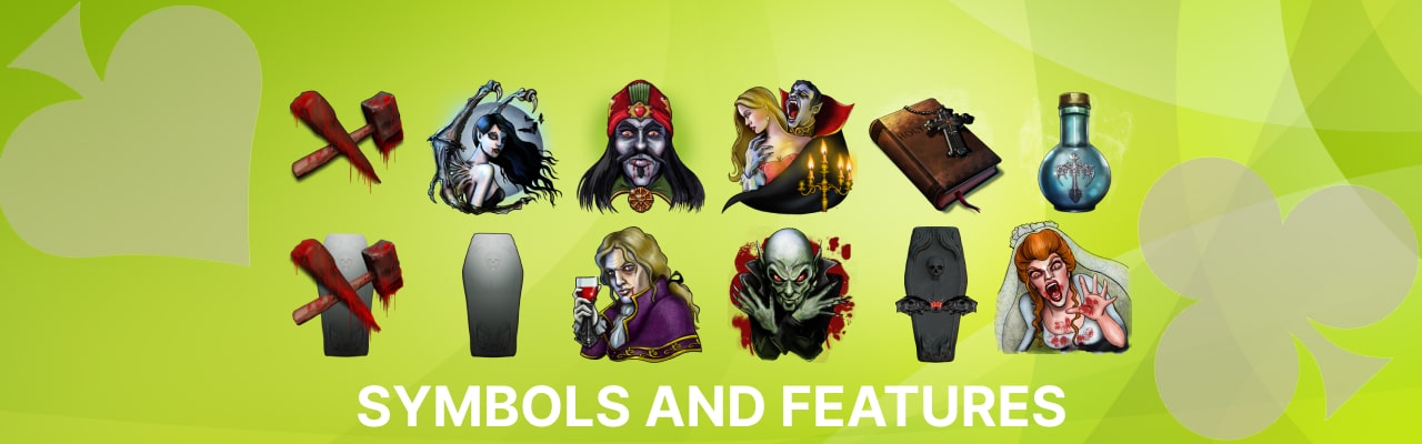 Symbols and features of blood suckers slot