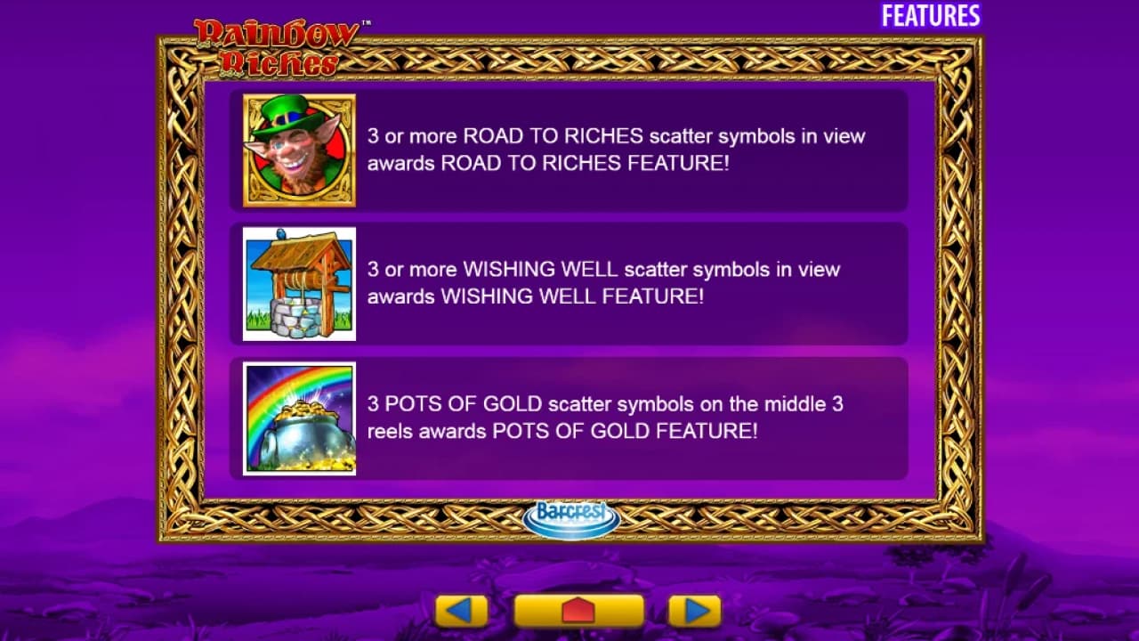 Rainbow riches slot symbols