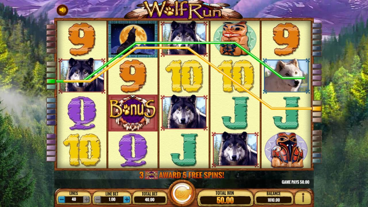 Wolf run slot game features