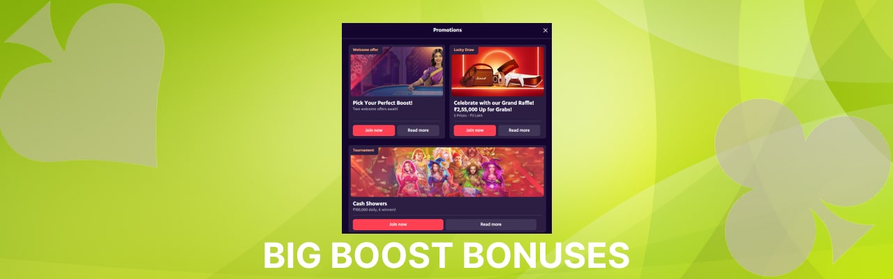 Big boost bonuses