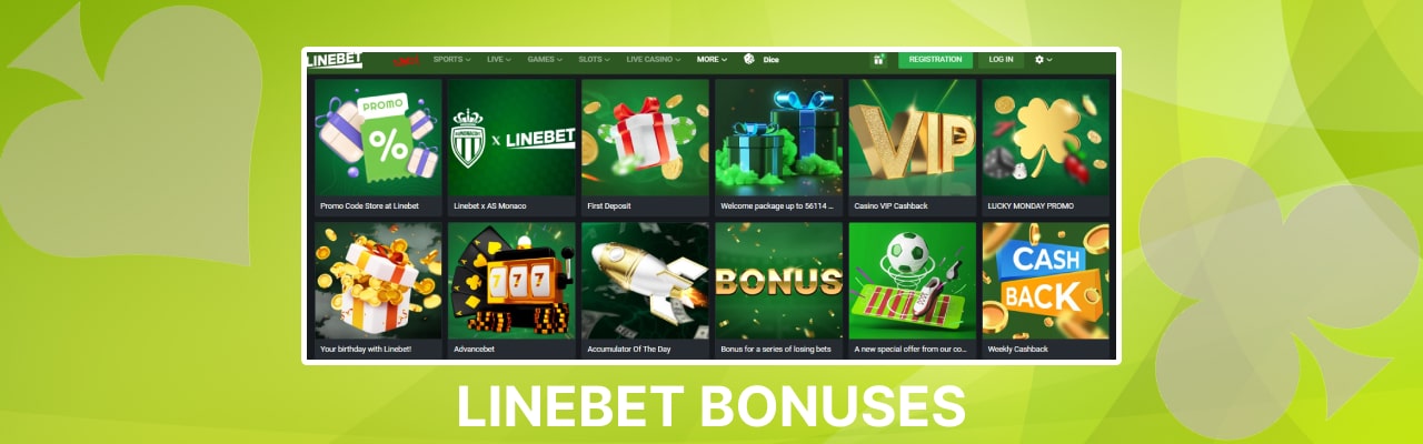 Linebet bonuses