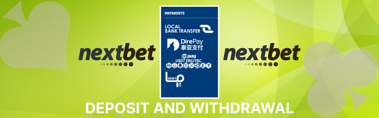 Nextbet deposit and withdrawal options